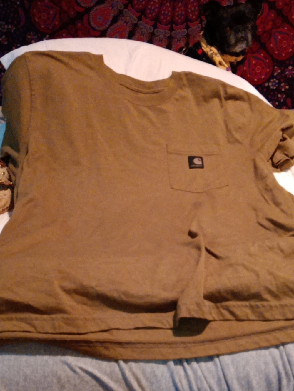 Carhartt Tan Short-Sleeve Pocket Tee Size Large